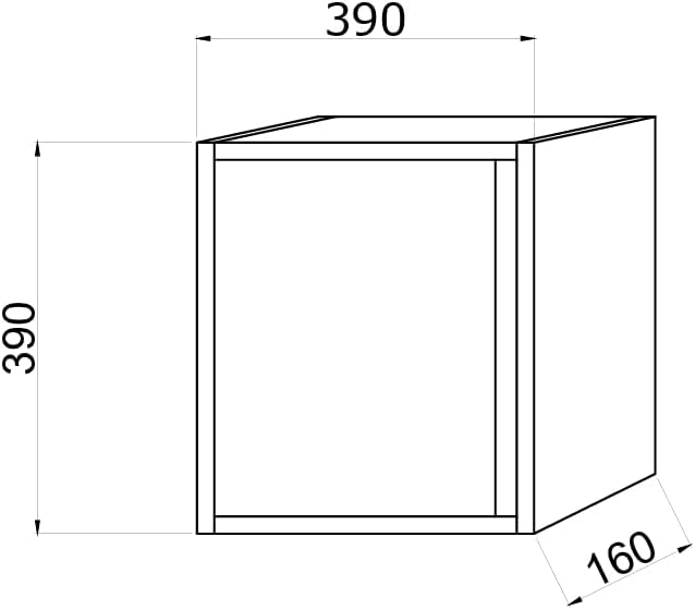 KIAMAMI VALENTINA Hängender Würfel-Badschrank 39cm mit mattem Himmelblau | Monaco