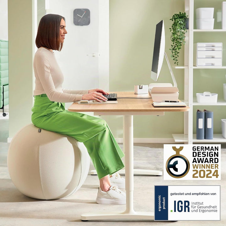Leitz Ergo Active Sitzball mit Anti-Wegroll-Funktion, Ergonomische Alternative zum Bürostuhl, Gymnas