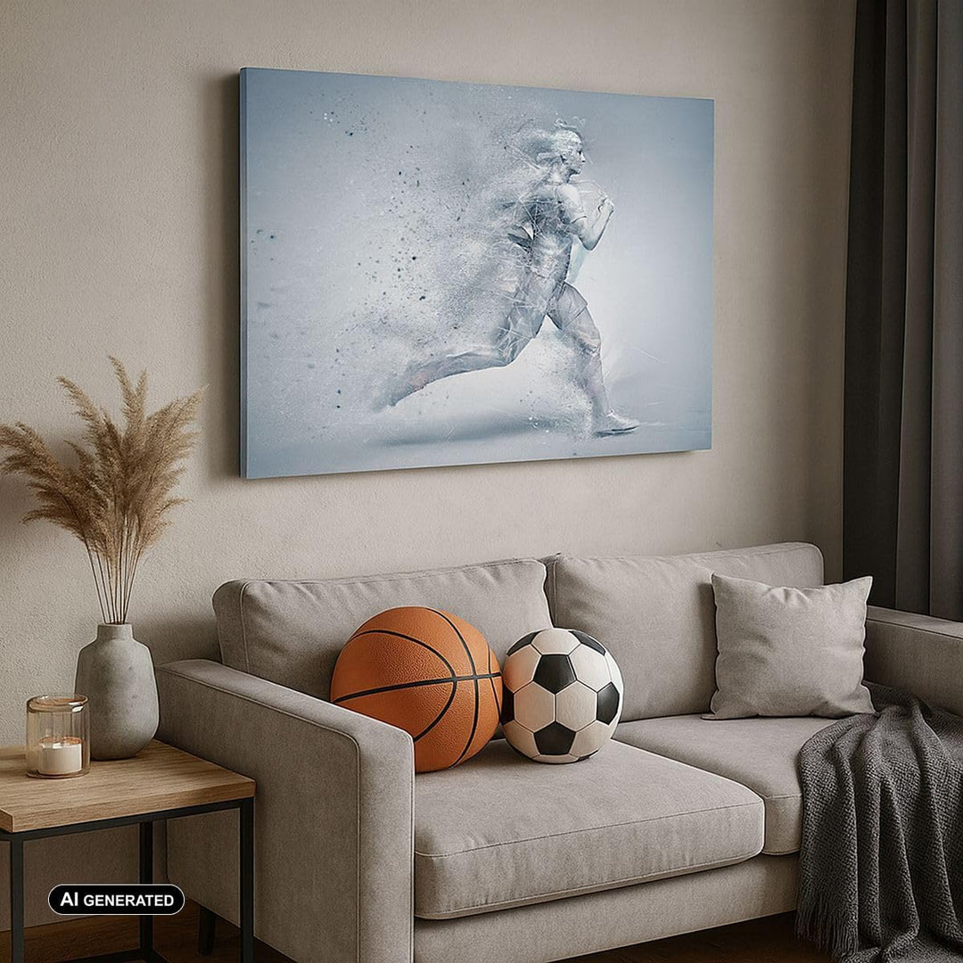 Bilder auf Leinwand 100x70cm Leinwandbild Energie Abbildung Jogging Marathon Gross Wanddeko Bild Sch