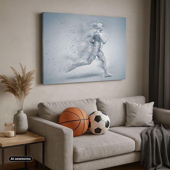 Bilder auf Leinwand 100x70cm Leinwandbild Energie Abbildung Jogging Marathon Gross Wanddeko Bild Sch