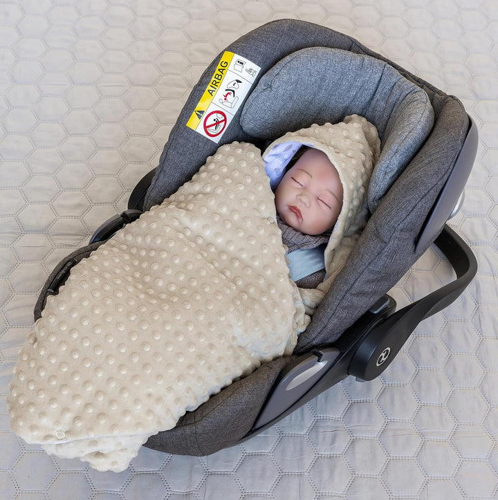 LOOLAY Einschlagdecke Babyschale - Babydecke Autositz 90x90 cm - Fusssack für Autositz Ganzjahresdec
