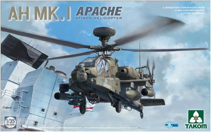 TAKOM 2604 AH MK. I Apache Attack Helicopter Kampfhubschrauber Massstab 1:35 Modellbau