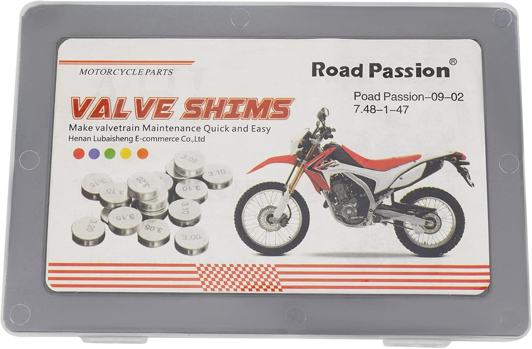 Road Passion 7.48mm Ventil Shim Ventileinstellplättchen Kit 1.20mm-3.50mm 1x47 pcs für Suzuki SV650