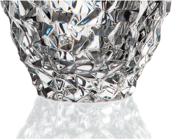 Bouquet Vase Blumenvase Katarina Gold Transparent Rund 22 cm Bleikristall Tischvase Tischdeko Hochze