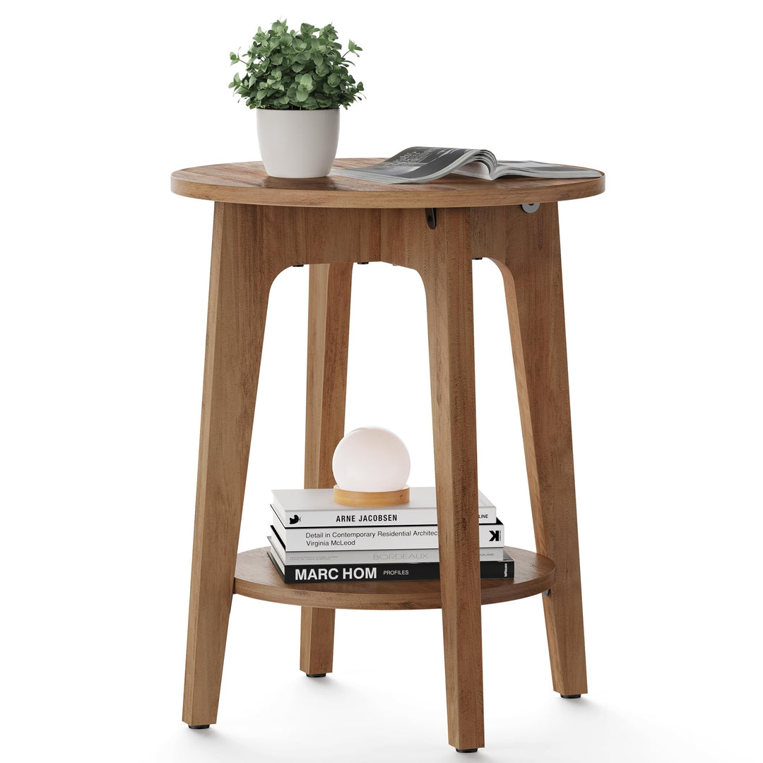 VASAGLE Beistelltisch, Sofatisch, Kleiner runder Tisch für Wohnzimmer, Nachttisch für kleine Räume,
