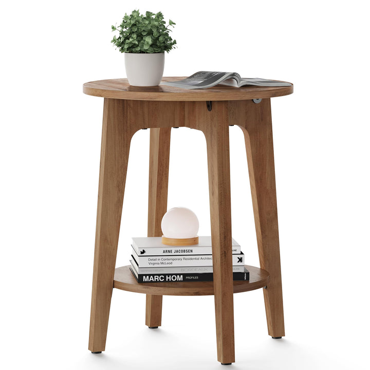 VASAGLE Beistelltisch, Sofatisch, Kleiner runder Tisch für Wohnzimmer, Nachttisch für kleine Räume,
