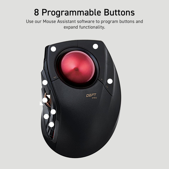 ELECOM Kabelgebundene / kabellose / Bluetooth-Fingerbetriebene Trackball-Maus, kompatibel mit Window