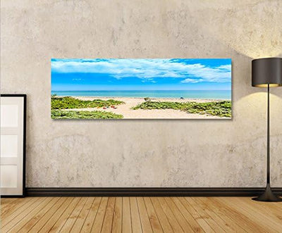 islandburner Bild Bilder auf Leinwand Strand und Meer Panorama XXL Poster Leinwandbild Wandbild Deko