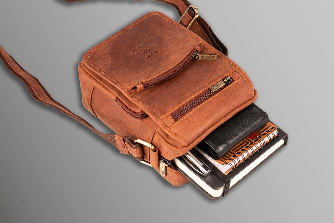 MATADOR Herren Echt Leder Umhängetasche Arbeittasche Klein Schultertasche Modern Messenger Reisetasc