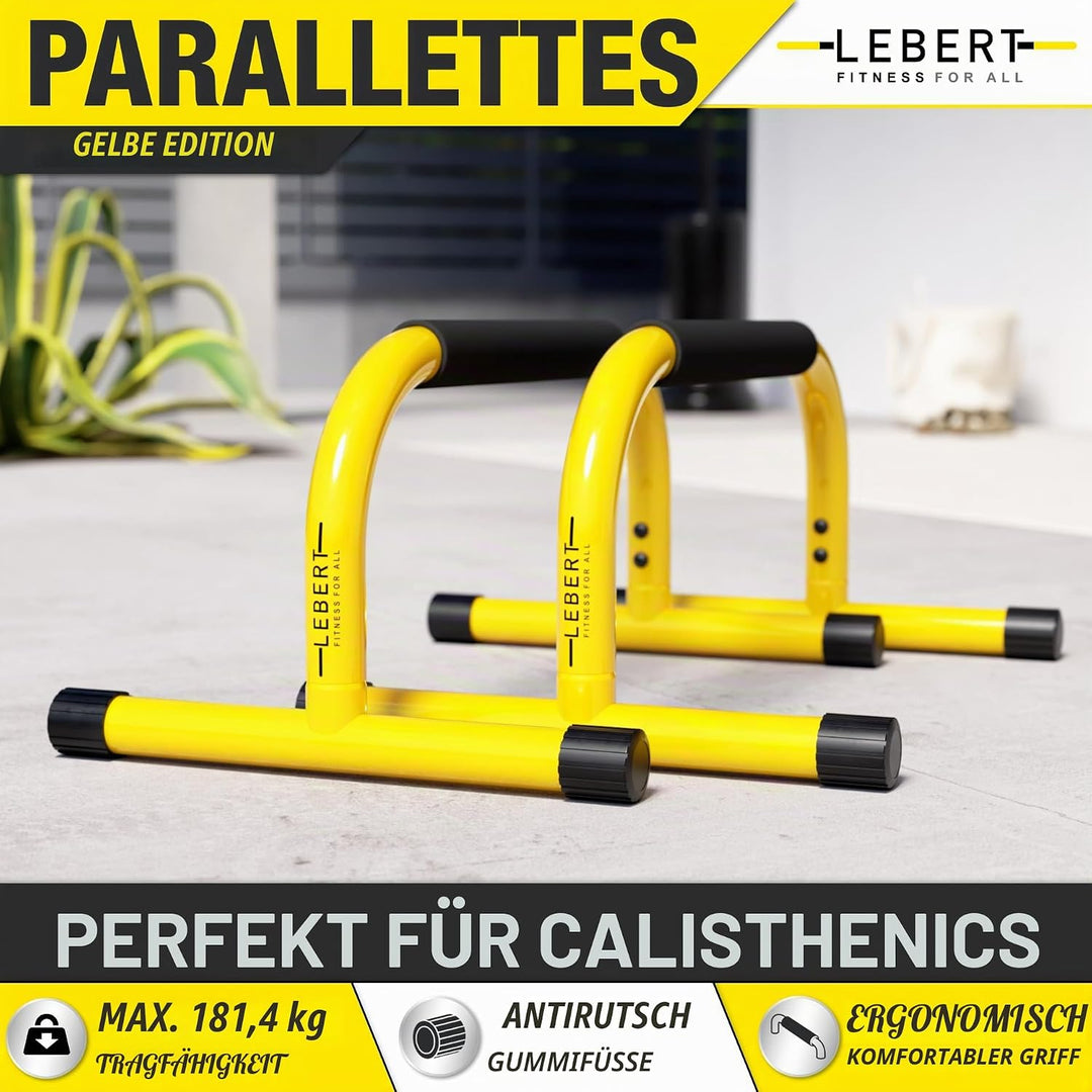 Lebert Fitness Parallette Push Up Bars Dip Station Stand - Perfekt für Haus und Garage Gym Trainings