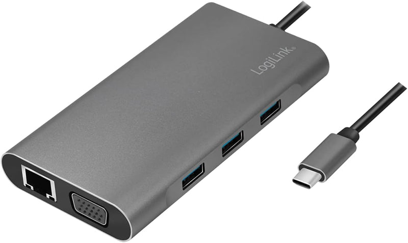 LogiLink UA0383 - USB 3.2 (Gen 1) Dockingstation mit 10-Ports und PD (Power Delivery) 100W, 1x USB-C