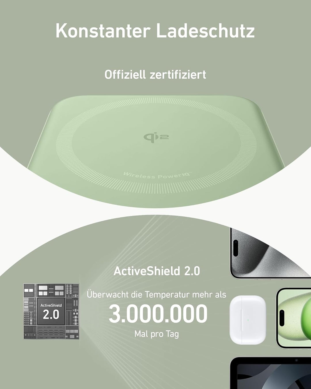 Anker MagGo Power Bank, Qi2-zertifiziertes 15W schnelles MagSafe-kompatibles mobiles Ladegerät, 10.0