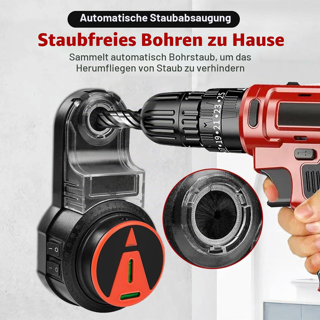 VOBOR 2-in-1 Bohrstaubsammler mit Laserebene, 360° Drehbarer, für Aufhängen von Bildern, Malen und H