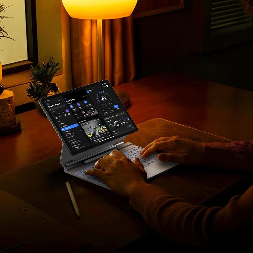 HOU Tastatur hülle für Samsung Galaxy Tab S10+/S9 FE+/S9+/S8+/S7 FE/S7+ (12,4 Zoll) mit Magnetstände