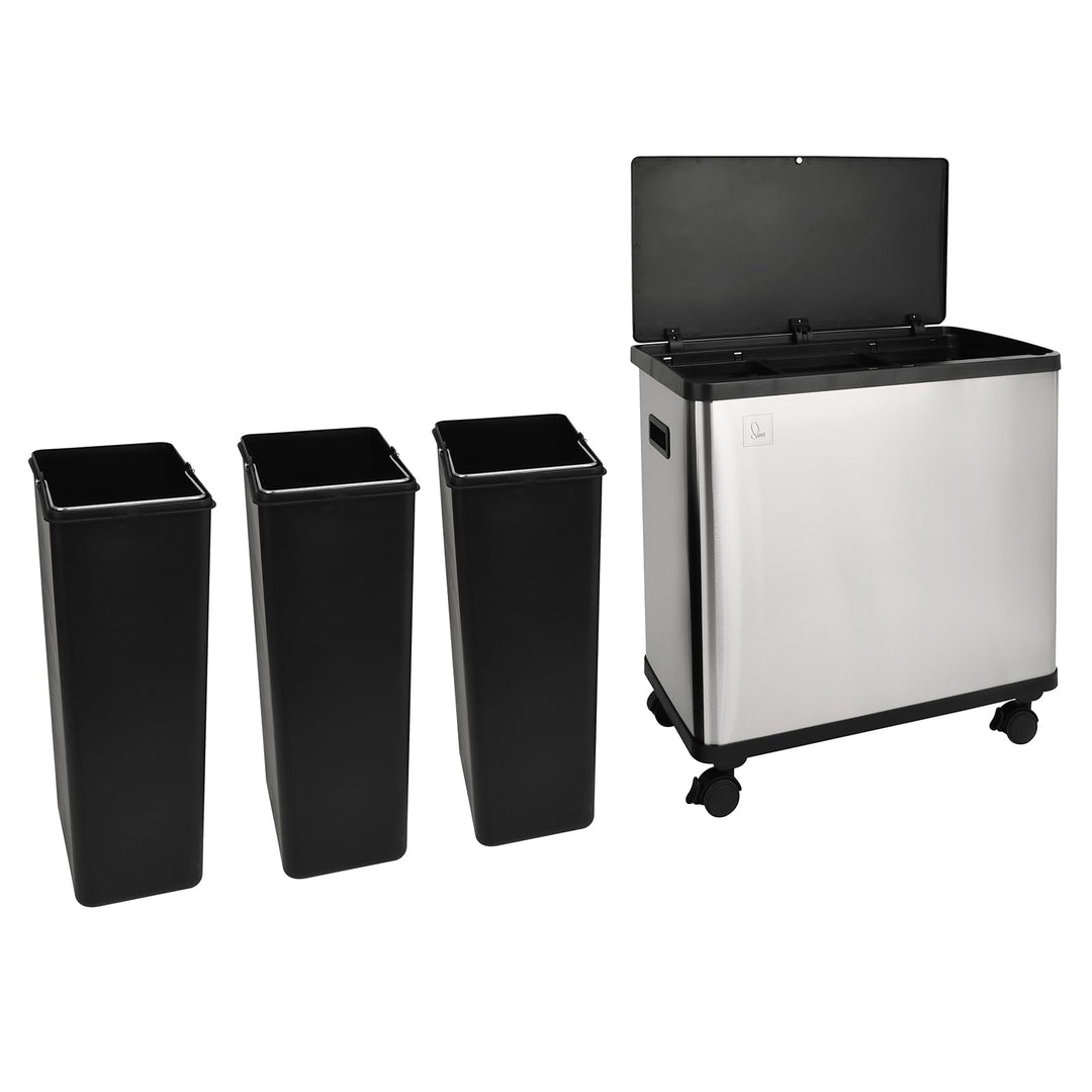 SVITA SR3X18 54L Sensor-Mülleimer 3 Fächer Mülltrennsystem Abfalleimer Edelstahl Silber SR3X18 (54L)