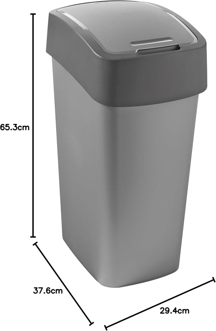CURVER Abfalleimer „FLIP Bin“ 50L 29.4x37.6x65.3 Einheitsgrösse, 29.4x37.6x65.3 Einheitsgrösse