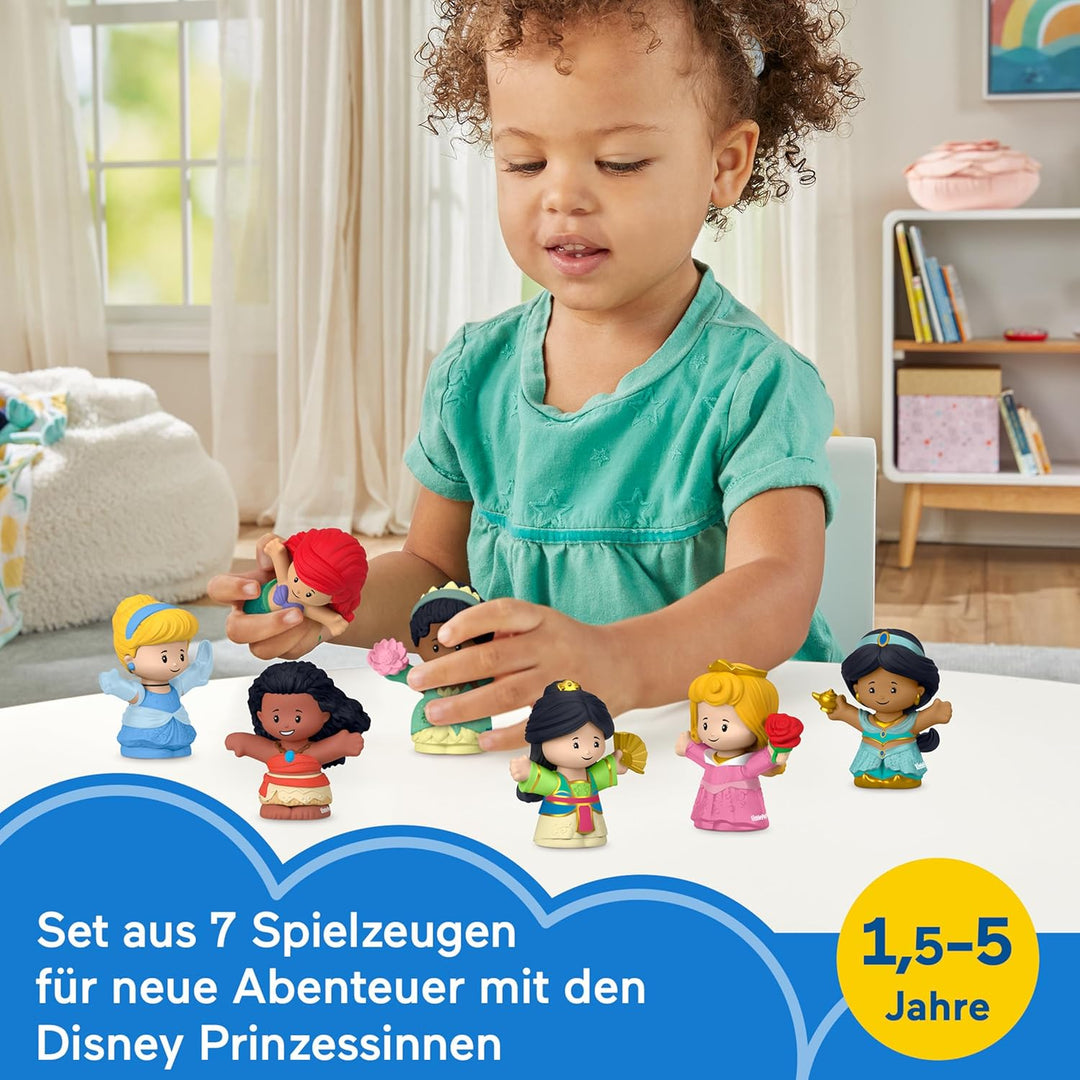 Fisher-Price HJW75 - Little People Disney Princess Spielzeug, Set mit 7 Figuren für Klein- und Vorsc