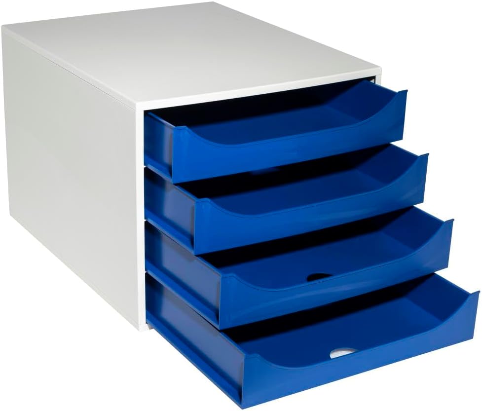 Exacompta 2286104D Ablagebox Office mit 4 Schubladen für DIN A4+ Dokumente. Ecobox mit hoher Kapazit