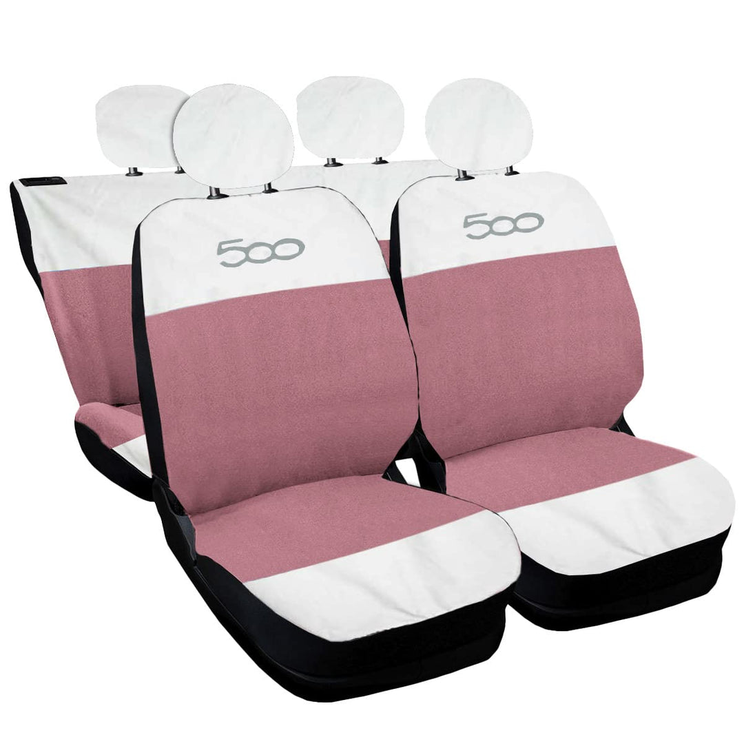 Auto Accessori Lupex - Sitzbezüge für Autositz, kompatibel Autositzbezüge für Cinquecento 500, Weiss