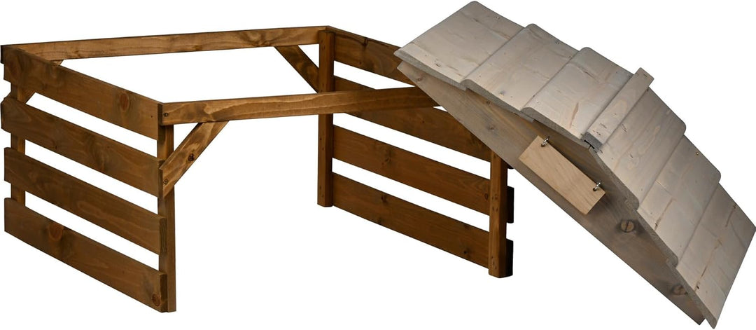 dobar® Mähroboter Garage aus Holz mit abnehmbarem Dach - Rasenroboter Unterstand mit individualisier