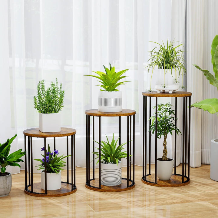 HDANI Rund Pflanzenständer Metall 45cm,Solider und Robuster Blumenständer für Wohnzimmer, Garten,Bal
