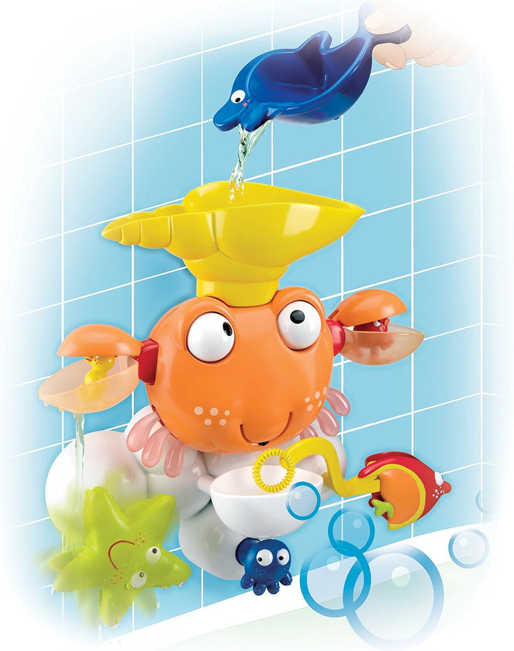 Lexibook, Wasserkrabbe, Badespielzeug, Wasseranimationen, 3 Saugnäpfe, Orange, IT025, Krabbe