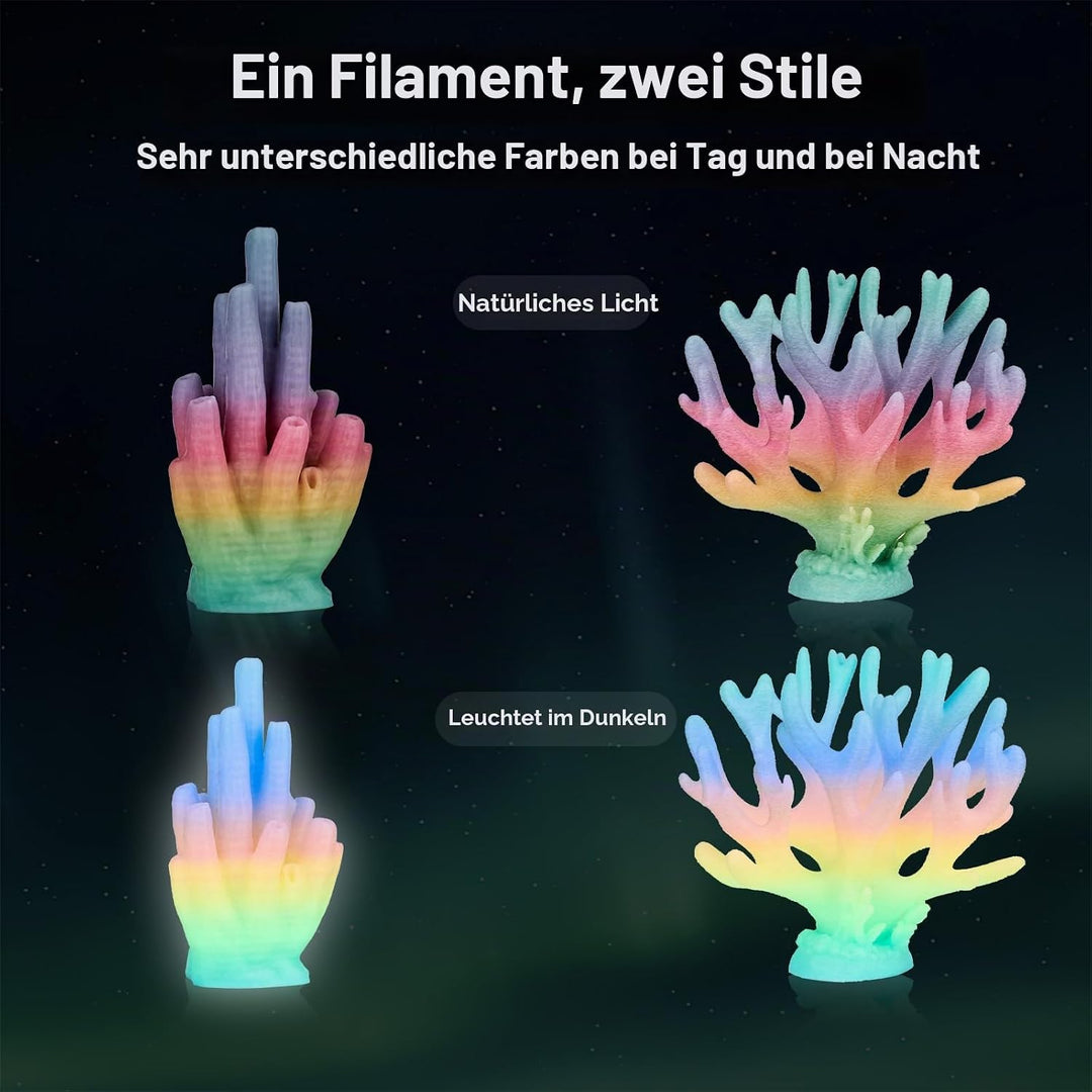 ERYONE PLA Filament for 3D Printer, 3D-Drucker-Filament, 1.75mm +/-0.03mm, Leuchtet PLA Filament, Le