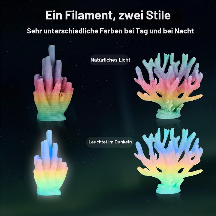 ERYONE PLA Filament for 3D Printer, 3D-Drucker-Filament, 1.75mm +/-0.03mm, Leuchtet PLA Filament, Le