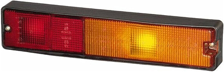 HELLA - Heckleuchte - Glühlampe - 12V - Anbau/geschraubt/Einbau - Lichtscheibenfarbe: rot/gelb - Ste