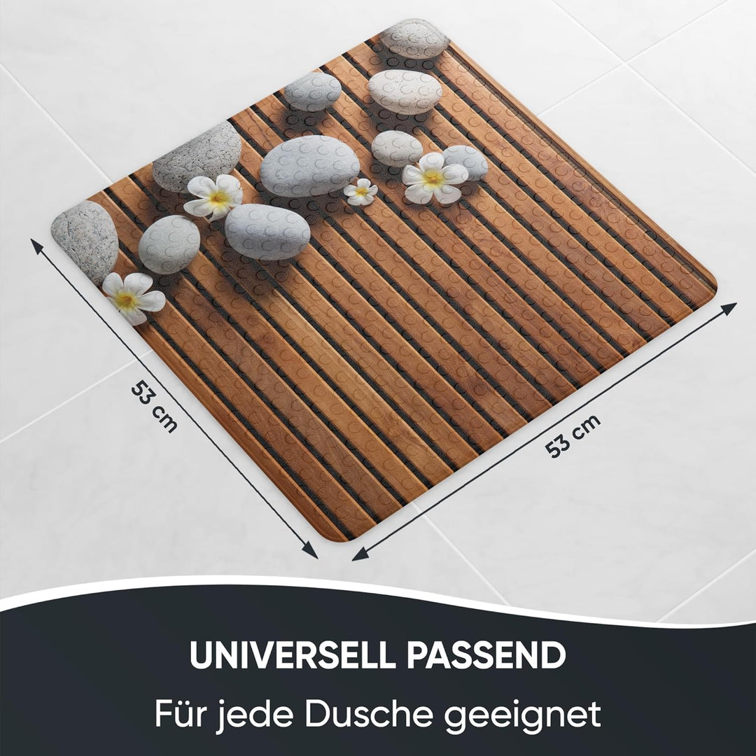 Sanilo Badematte 53 x 53 cm, rutschfeste Duschmatte für Dusche und Badewanne, Antirutschmatte maschi