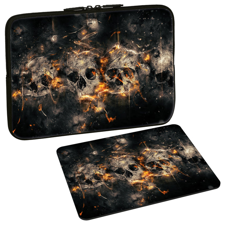 PEDEA Design Schutzhülle Notebook Tasche bis 13,3 Zoll (33,7cm) mit Design Mauspad, Skulls 13,3 Zoll