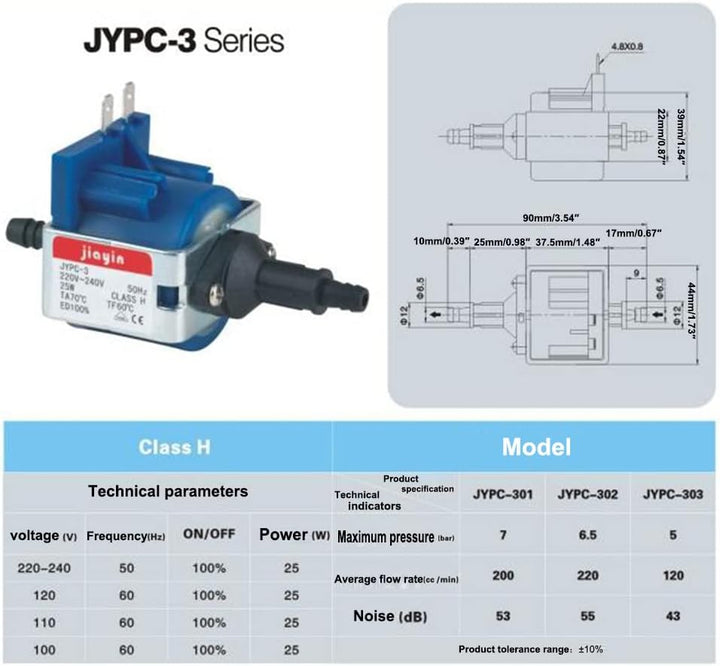 JIAYIN JYPC-3 25 W AC 220 V – 240 V Kolben Typ Pumpe Magnetpumpe Wasserabsaugung Elektromagnetische