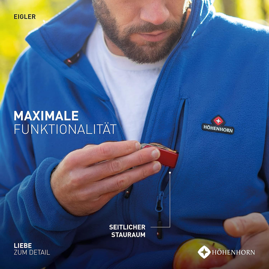 Höhenhorn Eigler Herren Fleece Jacke Full Zip Outdoor Wander Trekking, Grün