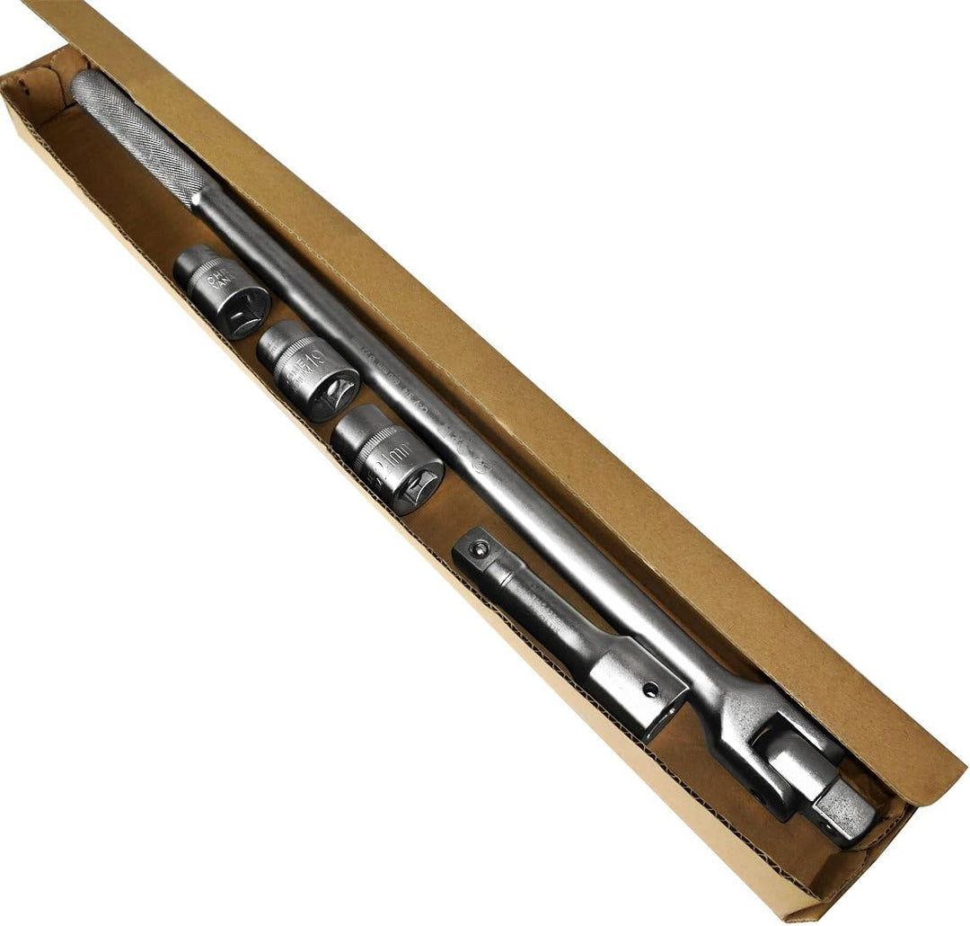 S&amp;R Kraft-Steckgriff Gelenkgriff SET 3/4" 600 mm, Ø 22 mm Steckeinsätze NÜSSE 17mm, 19mm, 21 mm, Ver