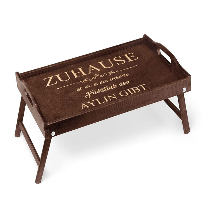 Maverton Serviertisch mit Gravur - personalisiert - Snack-Tablett mit Griffen - klappbare Beine - er