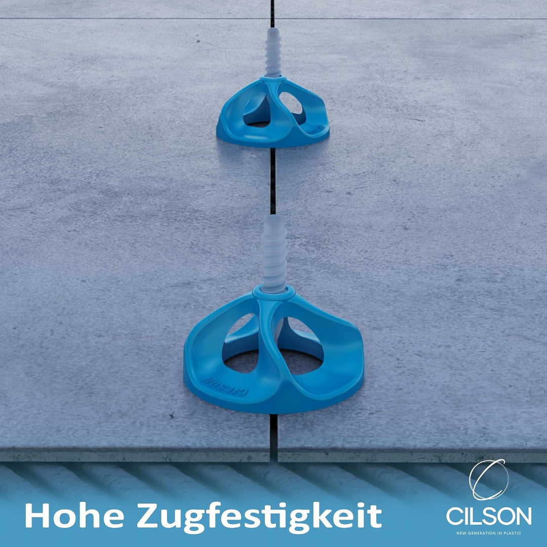 CILSON - Fliesen Nivelliersystem Tornado 3mm, Bausatz 2.000 Stück Gewindelaschen, Werkzeug Fliesenve