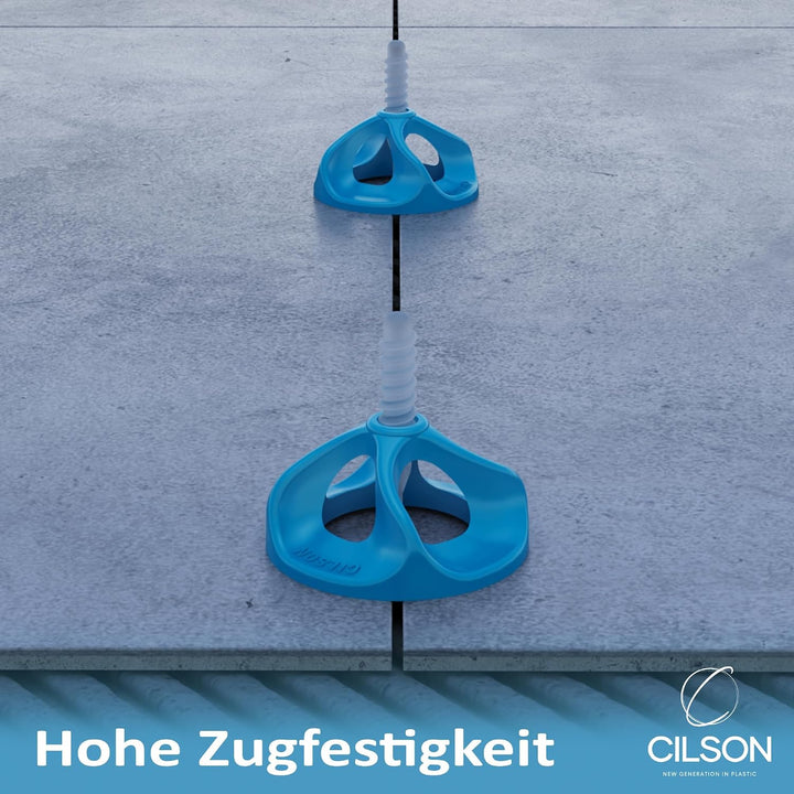 CILSON - Fliesen Nivelliersystem Tornado 3mm, Bausatz 2.000 Stück Gewindelaschen, Werkzeug Fliesenve
