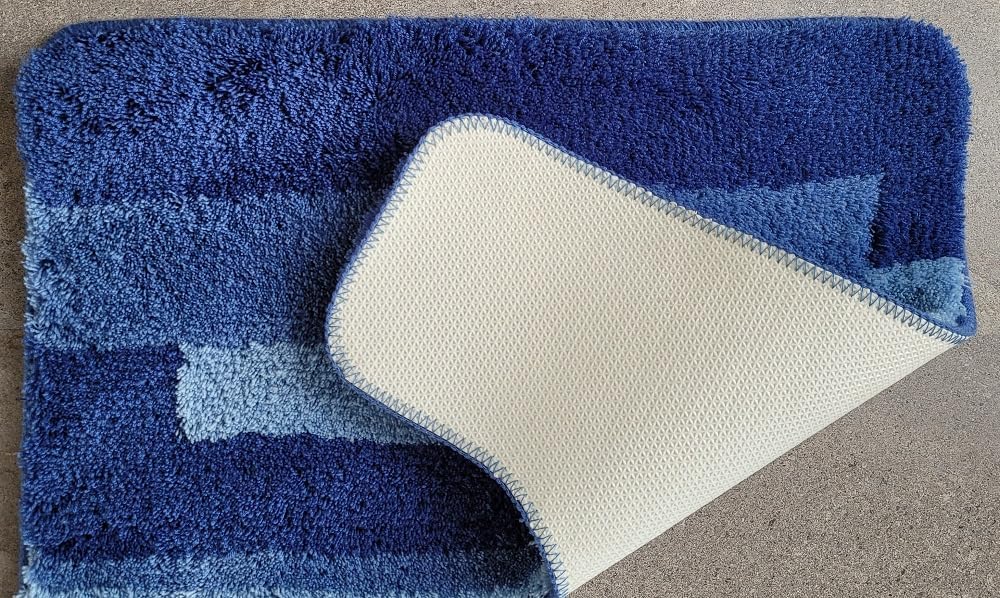 Kleine Wolke Malina Marineblau Badteppich 55x55 cm. Vorleger mit Ausschnitt