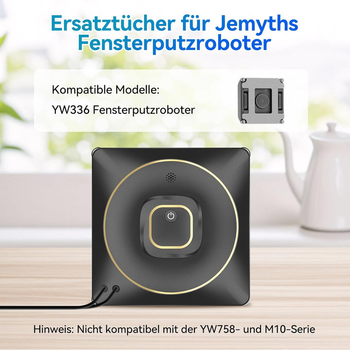 Reinigungstücher Zubehör, 4 Stück Ersatz, Anwendbar auf YW336 Fensterputzroboter
