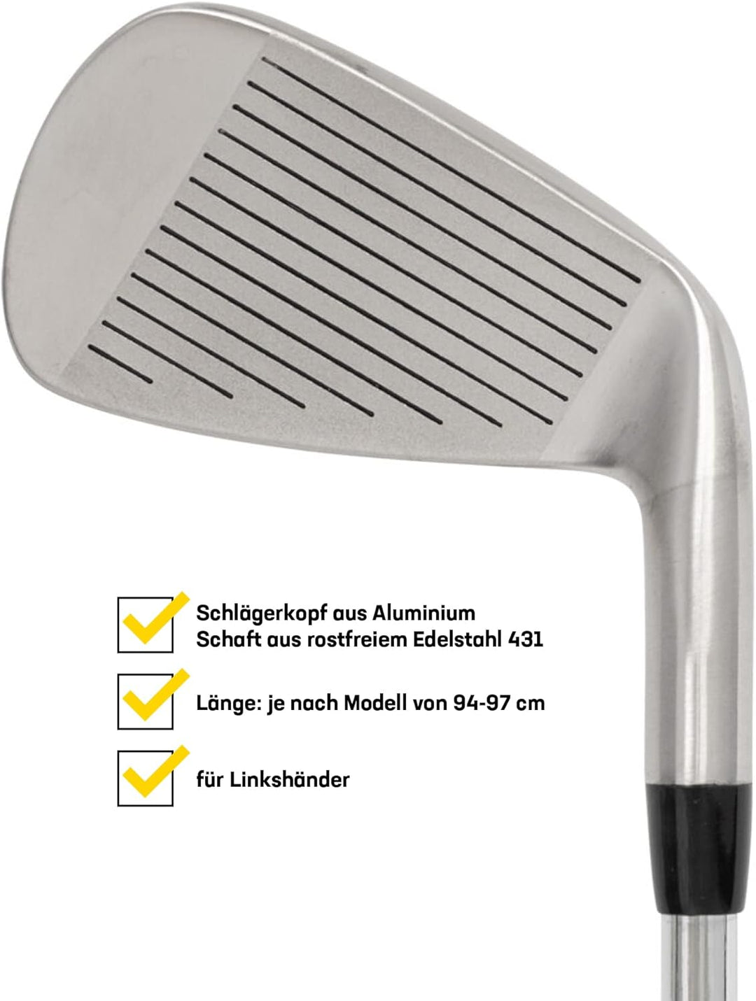 JELEX Golf Eisen Linkshand Golfschläger aus rostfreiem Edelstahl Iron Golfsport. Für Anfänger und Pr