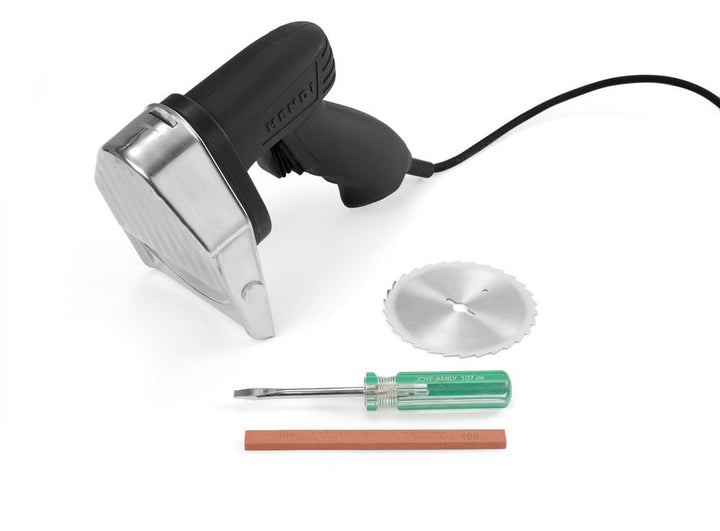 HENDI Dönermesser, Elektrisches, Kebabschneider, Inklusive 2 Messer ø100 mm, 1 glattes Messer und 1