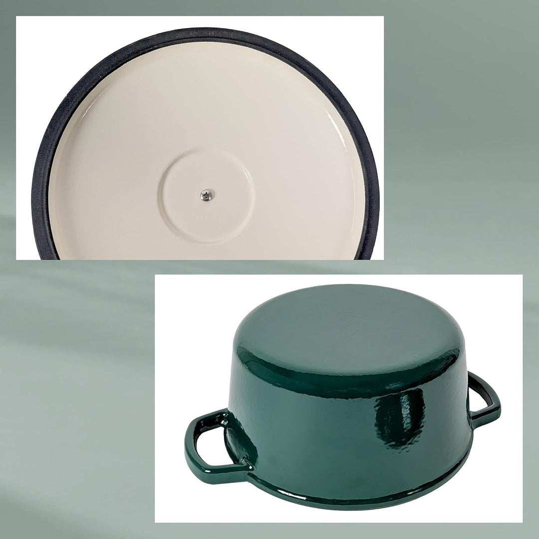 kela Bräter Gusseisen rund 4,6 Liter, Dutch Oven CALIDO, Induktion Gussbräter mit Deckel, Gusseisen