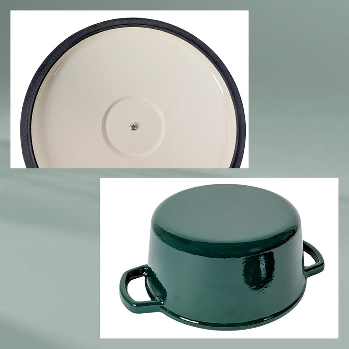 kela Bräter Gusseisen rund 3,8 Liter, Dutch Oven CALIDO, Induktion Gussbräter mit Deckel, Gusseisen