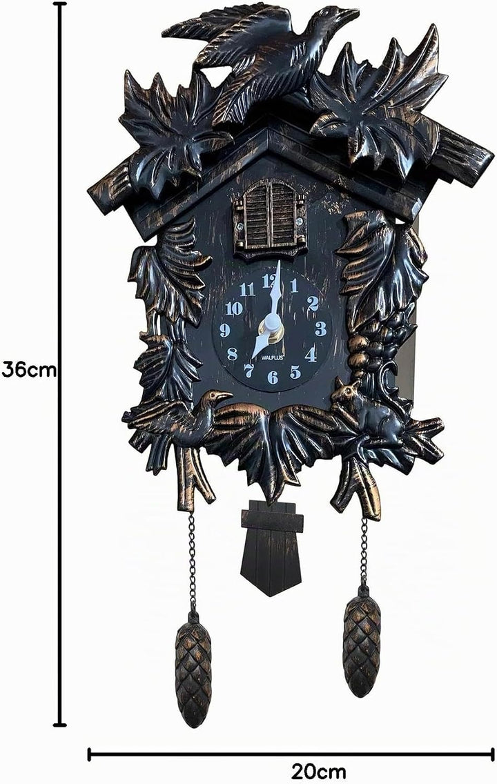 WALPLUS Black Forest Vintage Cuckoo Wanduhr Kuckucksuhr Modern Pendeluhr Kinderwecker Dekoration Jah