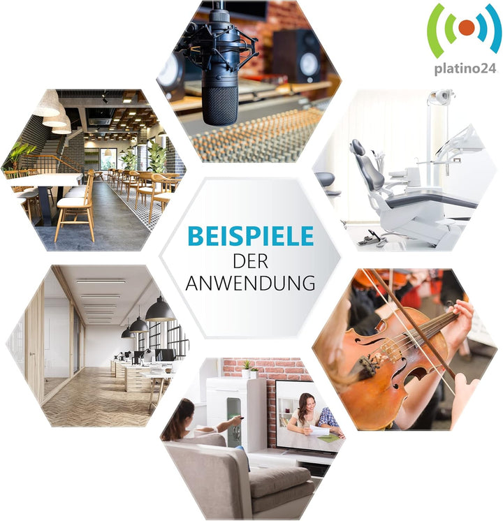 platino24 Schallabsorber COLORE aus Basotec G+ I Akustikpaneele mit Akustikfilz I 3D Wand-Paneele mi