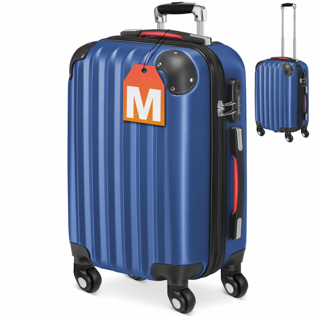 Monzana® Koffer Baseline Handgepäck ABS Hard Case Gehäuse gummierte Rollen Teleskopgriff Zahlenschlo
