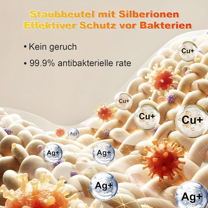 16 Stück Antibakterielle Staubbeutel für Ecovacs Deebot X8/X9 Pro Omni, T50 Omni/T50 Pro Omni/T50 Ma
