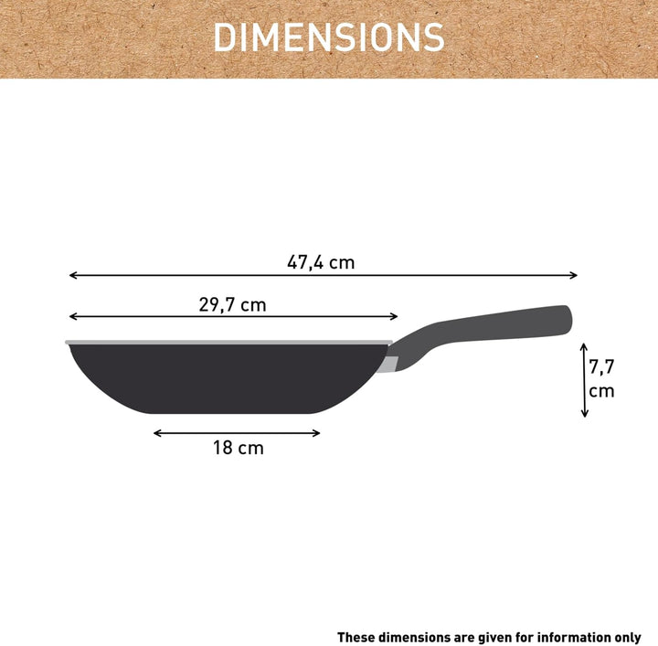 Tefal C43519 Renew On Black Wokpfanne 28 cm | Keramikversiegelung | umweltfreundlich recycelt | Ther