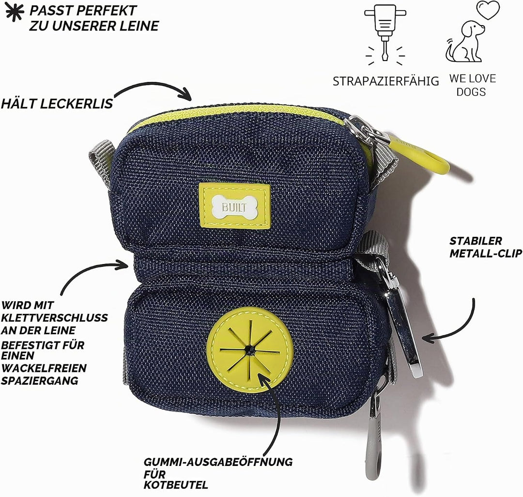 BUILT PET NightSafe Kotbeutelhalter und Leckerli-Spender, Clips an der Leine für Spaziergänge mit de