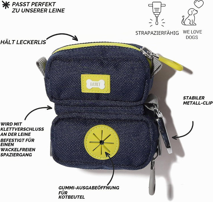 BUILT PET NightSafe Kotbeutelhalter und Leckerli-Spender, Clips an der Leine für Spaziergänge mit de